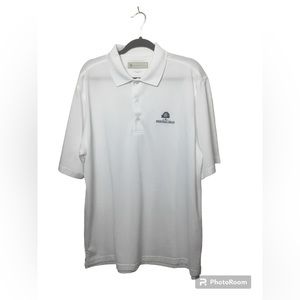 Donald Ross white short sleeve golf polo shirt. Heritage Hills. Large